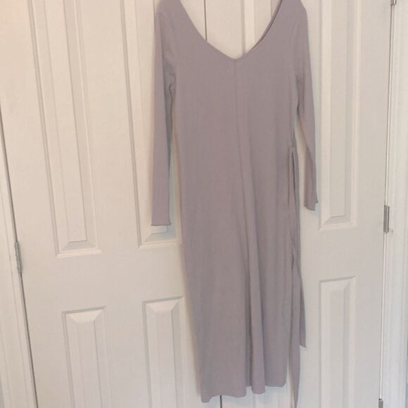 NEW Pact Organic Cotton Stretch Rib Jazz Maternity Dress Lilac Purple size XXL - Picture 4 of 9